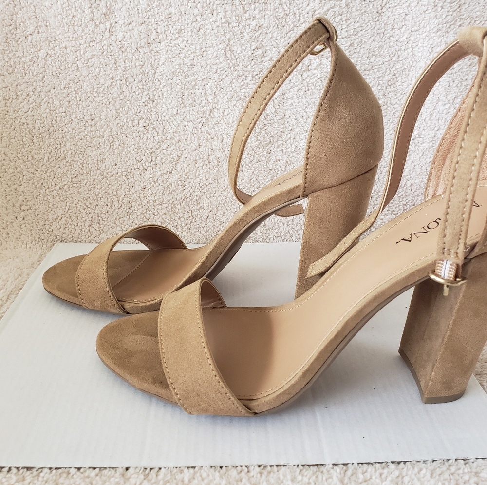 Beige Sandals by Merona, Size 6.5